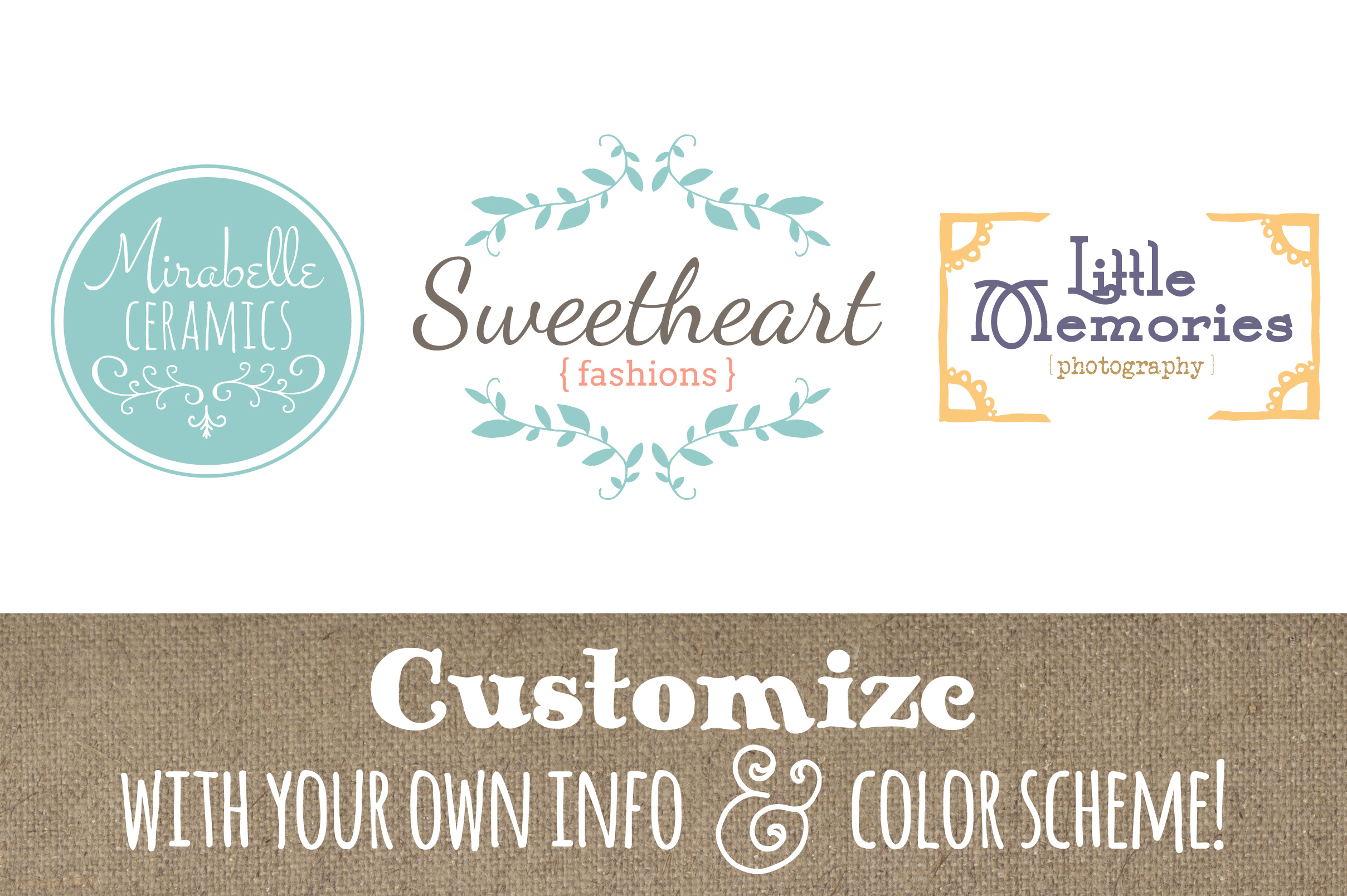 Cute Premade Logo Set 6: Whimsical Templates for Your Brand